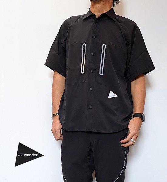 【and wander】アンドワンダー men's tech short sleeve shirt "2Color"