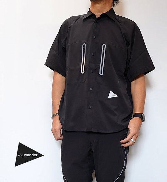 【and wander】アンドワンダー men's tech short sleeve shirt "2Color"