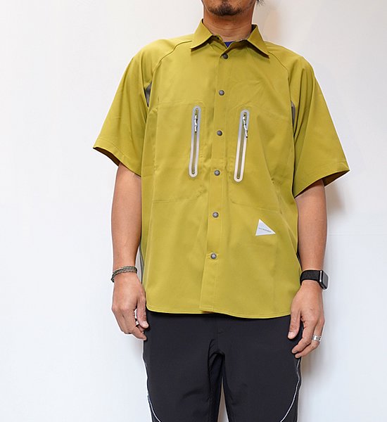 【and wander】アンドワンダー men's tech short sleeve shirt "2Color"