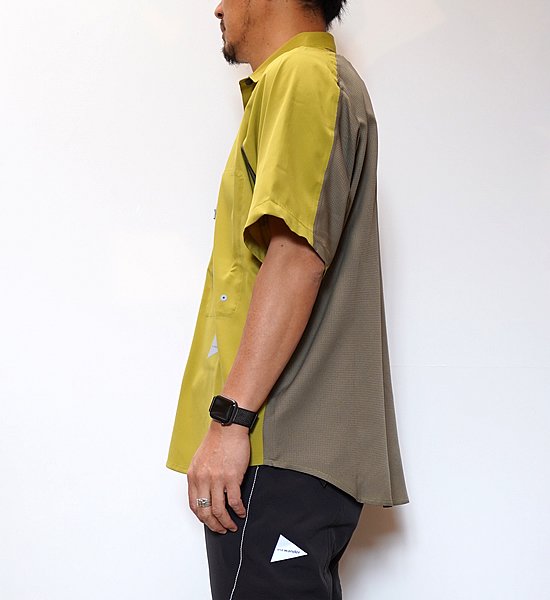 【and wander】アンドワンダー men's tech short sleeve shirt "2Color"