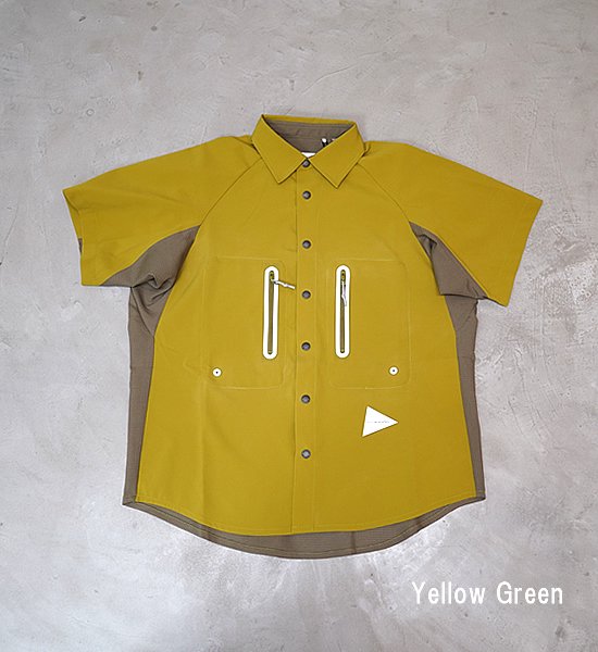 【and wander】アンドワンダー men's tech short sleeve shirt "2Color"