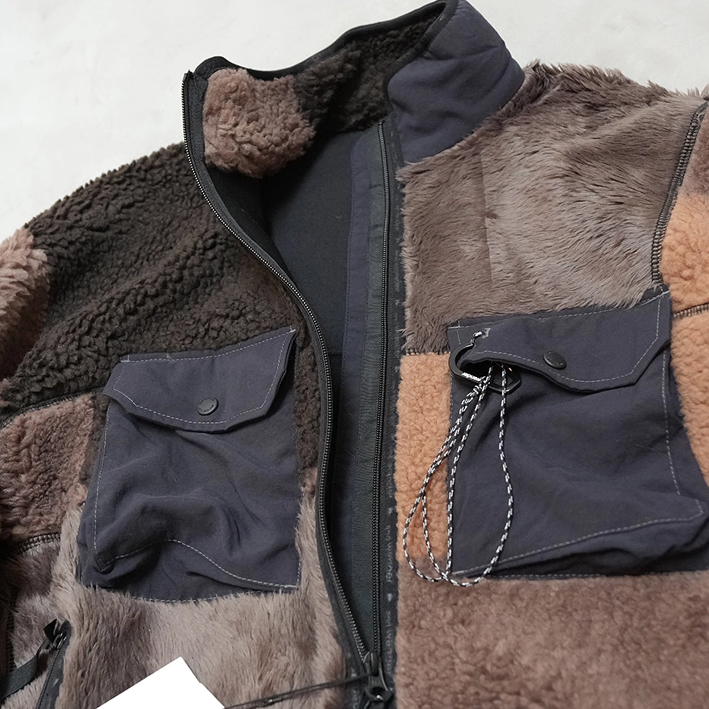 【and wander】アンドワンダー women's Mix boa jacket "2Color"