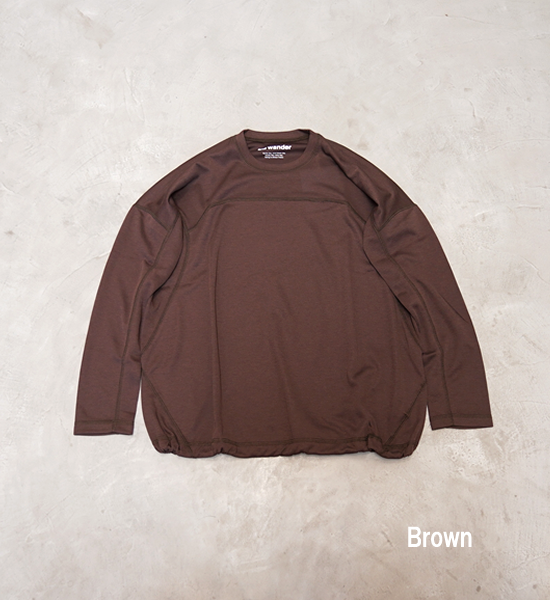 【and wander】アンドワンダー women's power dry jersey LS T "3Color"