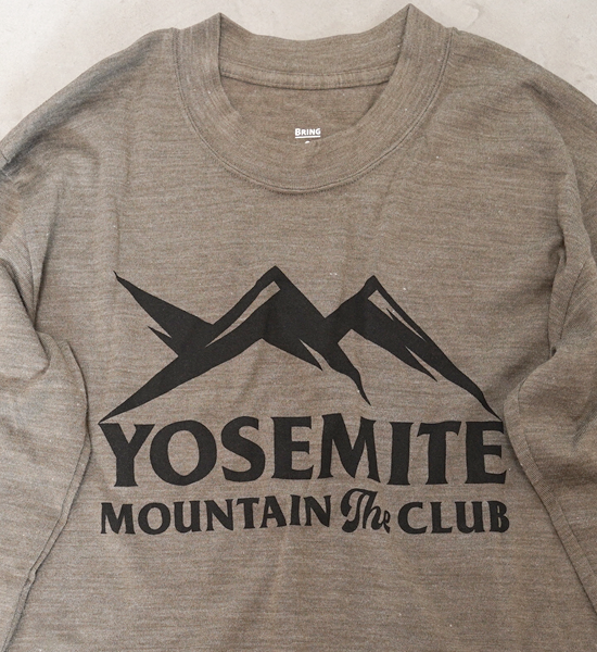 【BRING×Yosemite】unisex BRING×Yosemite Yosemite Mountain The Club Long Sleeve Tee  "2Color" ※ネコポス可