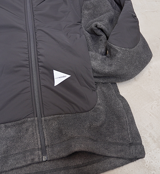 【and wander】アンドワンダー women's top fleece jacket "3Color"