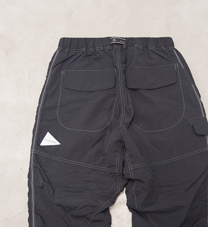 【and wander】アンドワンダー men's Ny taffeta hiker pants "Black"