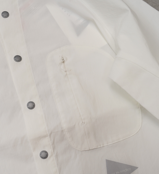 【and wander】アンドワンダー women's fleece base LS shirt "2Color"