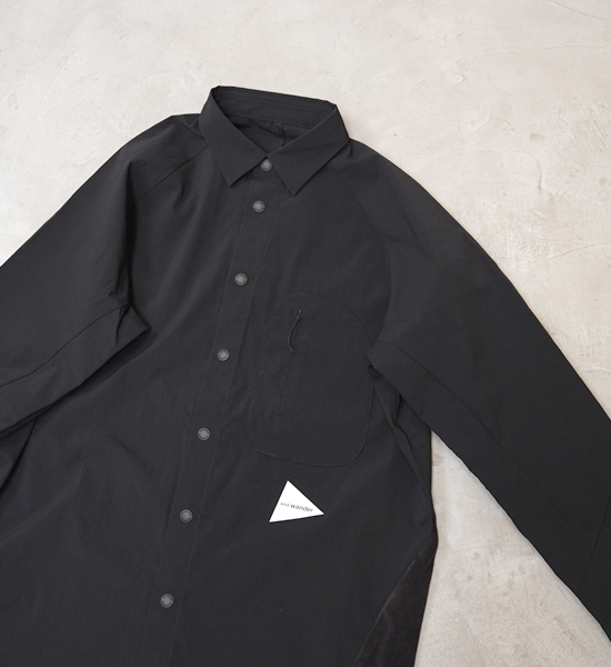 【and wander】アンドワンダー women's fleece base LS shirt "2Color"