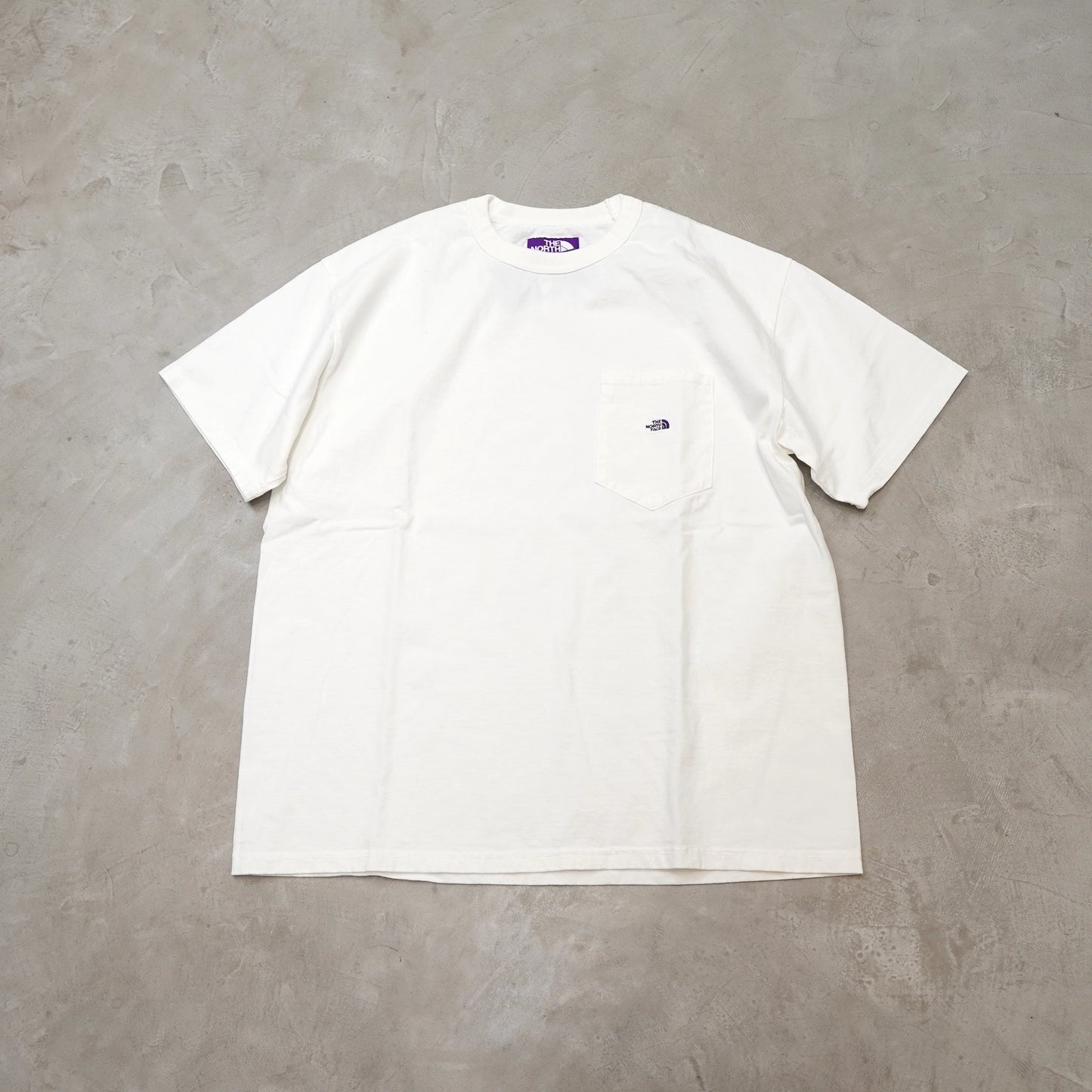 【THE NORTH FACE Purple Label】ノースフェイスパープルレーベル  men's 7oz Pocket Tee "Off White×Purple" ※ネコポス可
