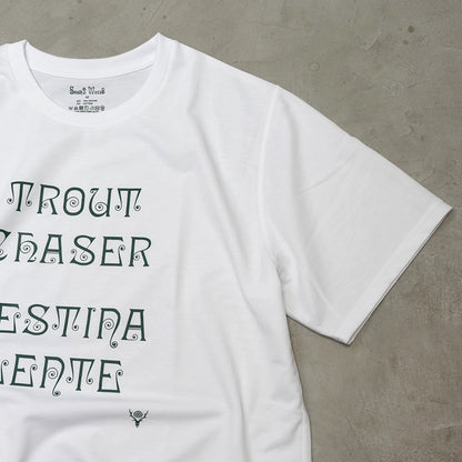 【South2 West8】サウスツーウエストエイト men's S/S Crew Neck Tee - FESTINA LENTE "White"