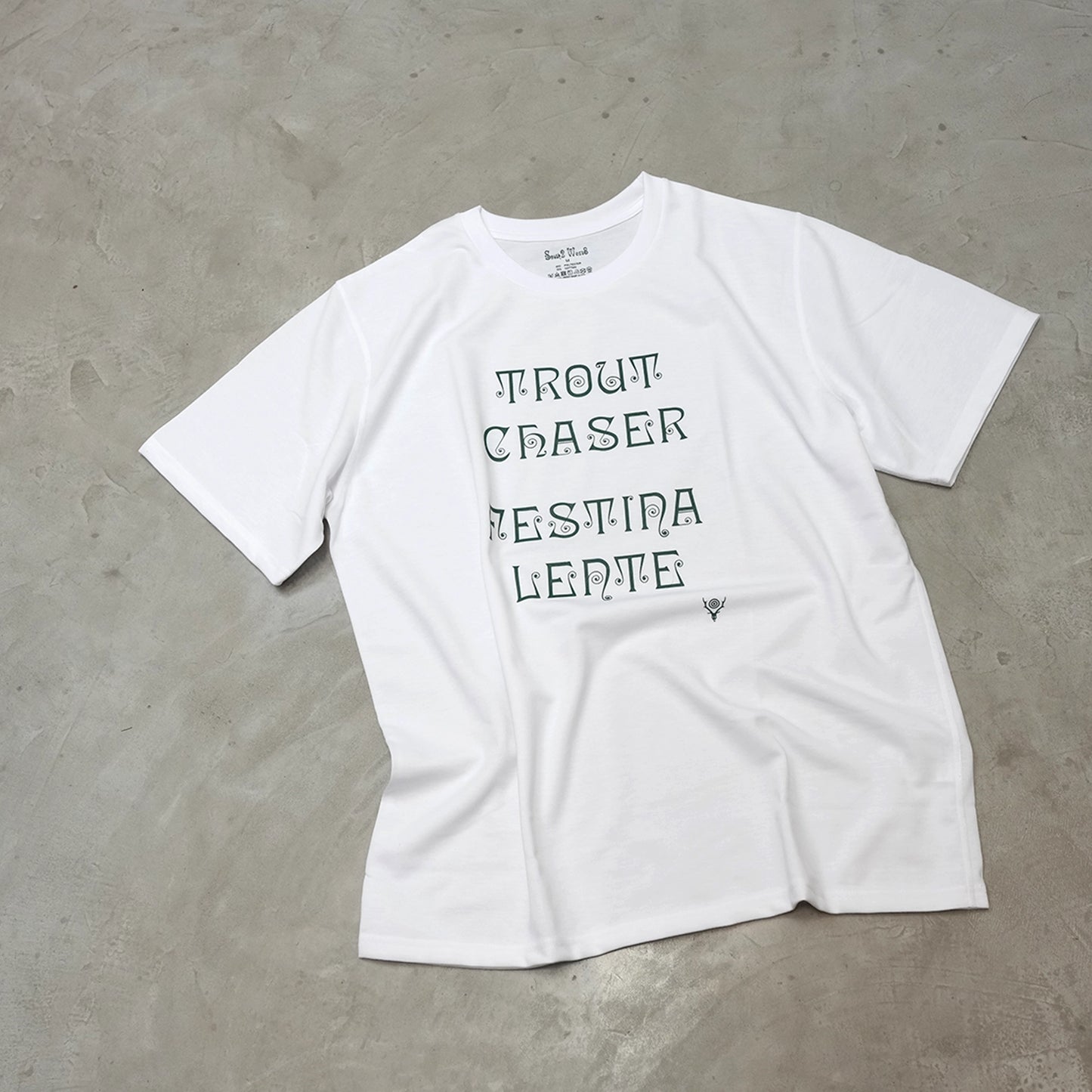 【South2 West8】サウスツーウエストエイト men's S/S Crew Neck Tee - FESTINA LENTE "White"