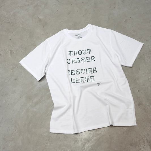 【South2 West8】サウスツーウエストエイト men's S/S Crew Neck Tee - FESTINA LENTE "White"