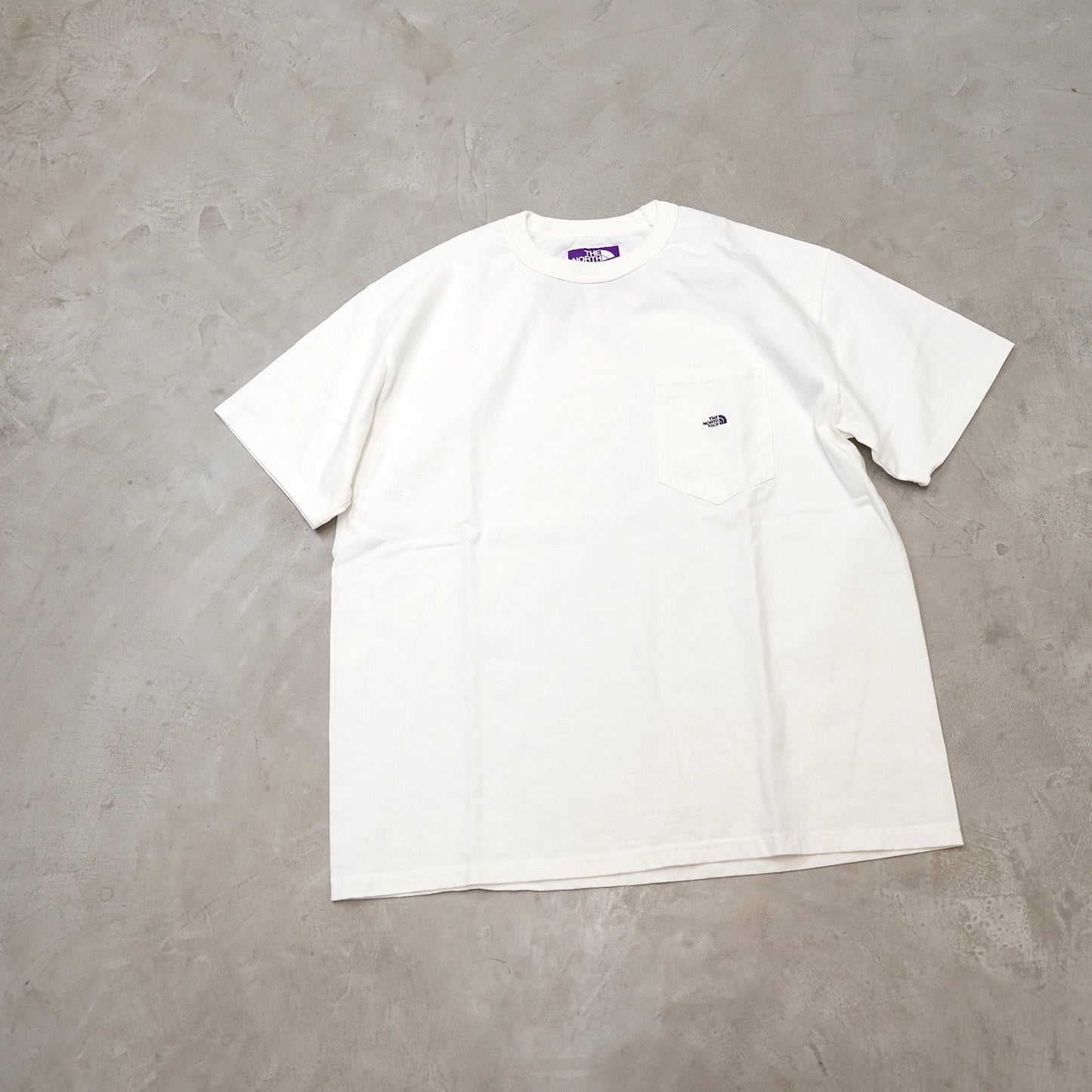 【THE NORTH FACE Purple Label】ノースフェイスパープルレーベル  men's 7oz Pocket Tee "Off White×Purple" ※ネコポス可