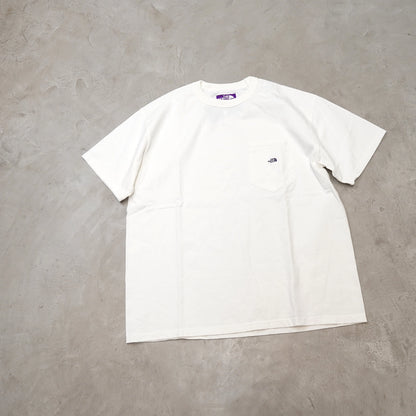【THE NORTH FACE Purple Label】ノースフェイスパープルレーベル  men's 7oz Pocket Tee "Off White×Purple" ※ネコポス可