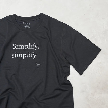 【South2 West8】サウスツーウエストエイト men's S/S Crew Neck Tee-Simplify, simplify "Black"