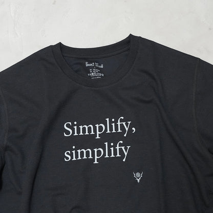 【South2 West8】サウスツーウエストエイト men's S/S Crew Neck Tee-Simplify, simplify "Black"