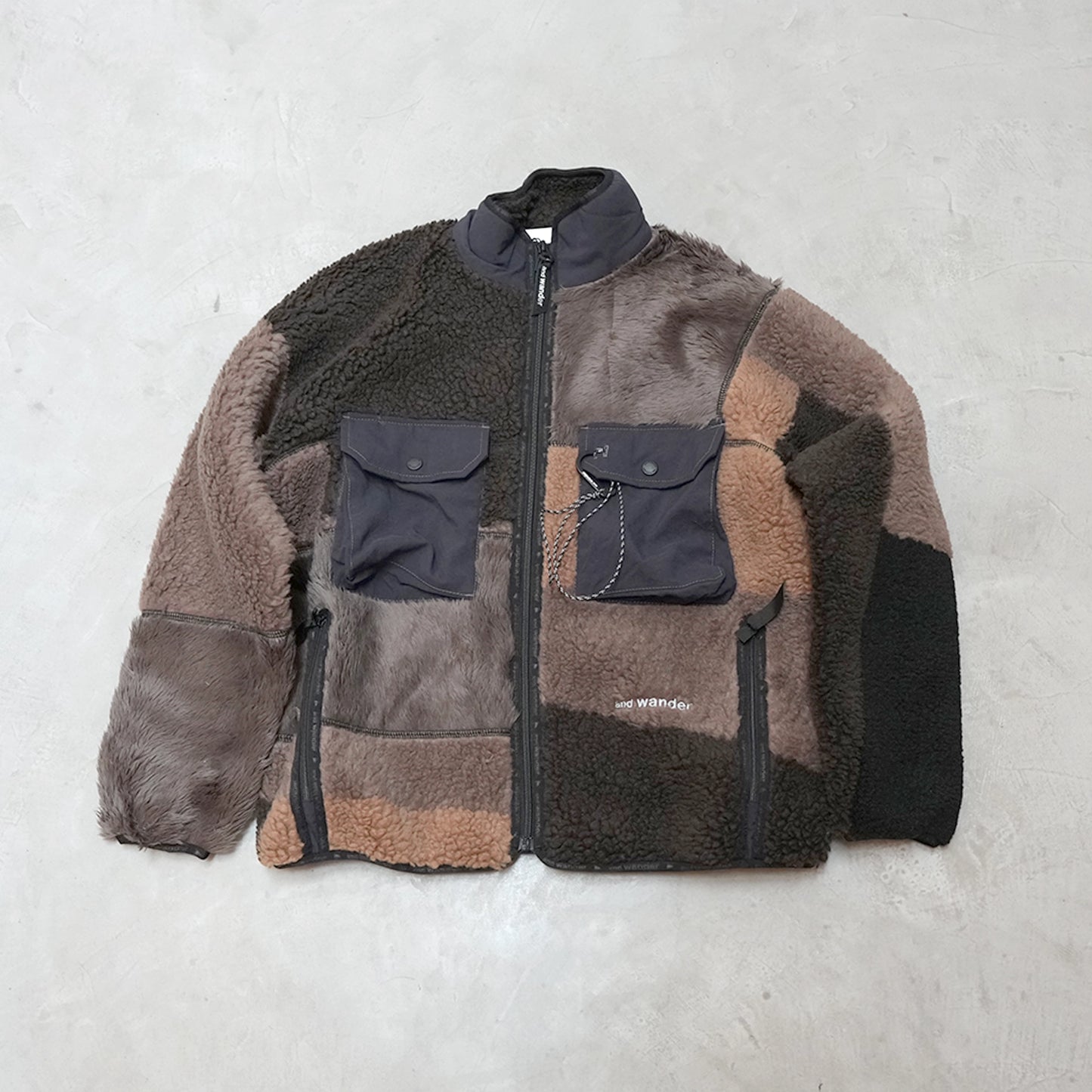 【and wander】アンドワンダー women's Mix boa jacket "2Color"