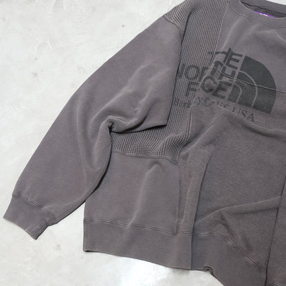 【THE NORTH FACE Purple Label】ノースフェイスパープルレーベル  men's Field Patchworked Crewneck Sweatshirt "Asphalt Gray"
