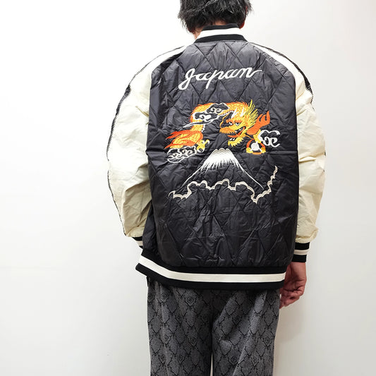 【TAION】タイオン unisex Japan Special Reversible Sukajan Down Jacket "Black/Off White×Black/D.Purple"