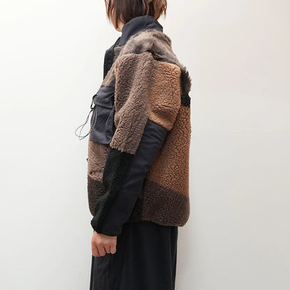 【and wander】アンドワンダー women's Mix boa jacket "2Color"