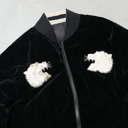 【TAION】タイオン unisex Japan Special Reversible Sukajan Down Jacket "Black×Silver×Beige"