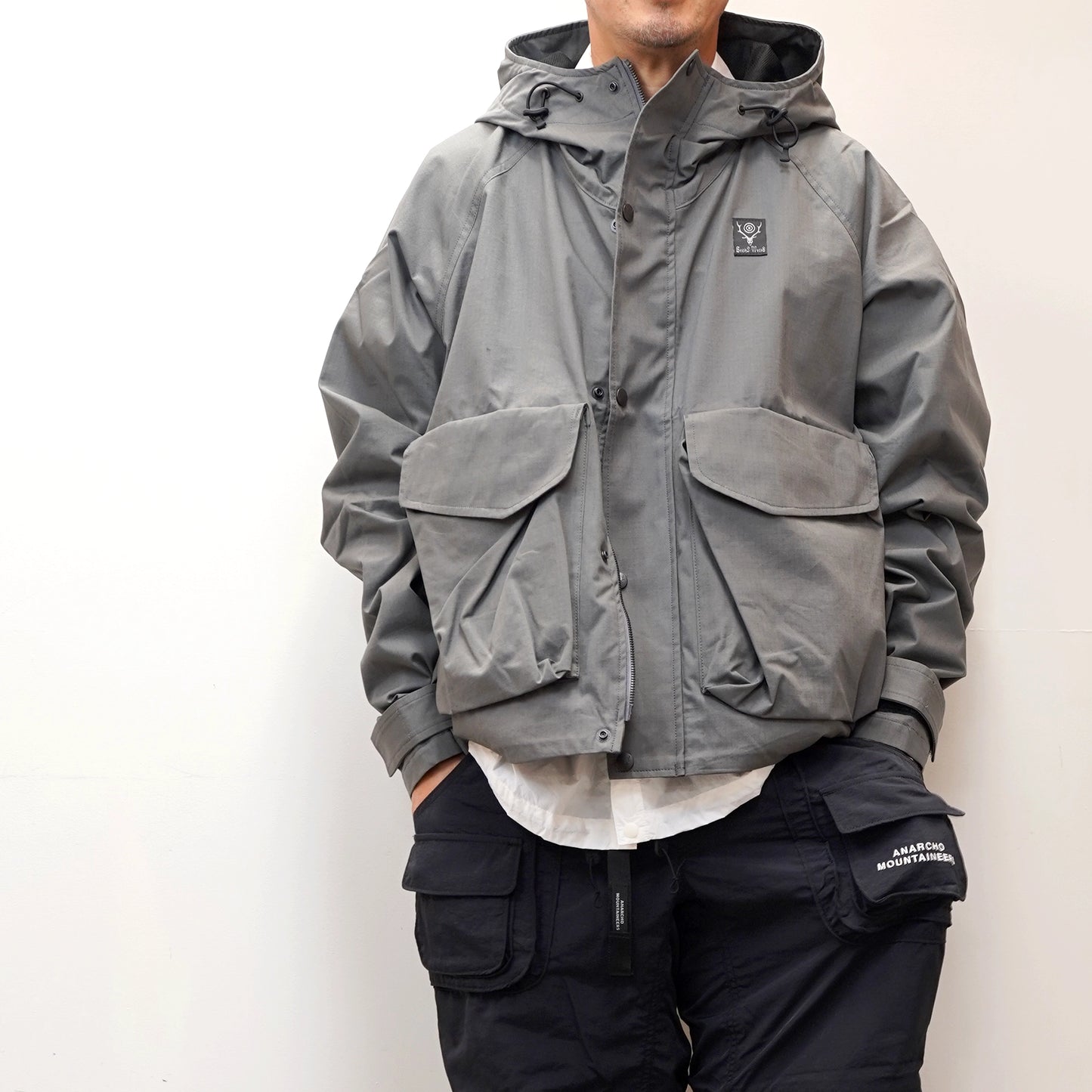 【South2 West8】サウスツーウエストエイト men's River Trek Utility Jacket-C/MO Ripstop "Gray"