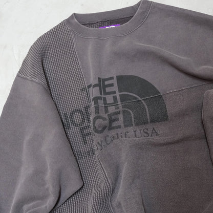 【THE NORTH FACE Purple Label】ノースフェイスパープルレーベル  men's Field Patchworked Crewneck Sweatshirt "Asphalt Gray"