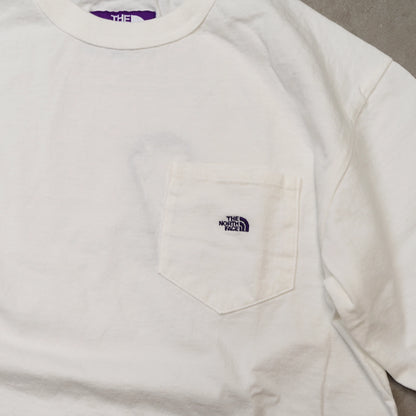 【THE NORTH FACE Purple Label】ノースフェイスパープルレーベル  men's 7oz Pocket Tee "Off White×Purple" ※ネコポス可