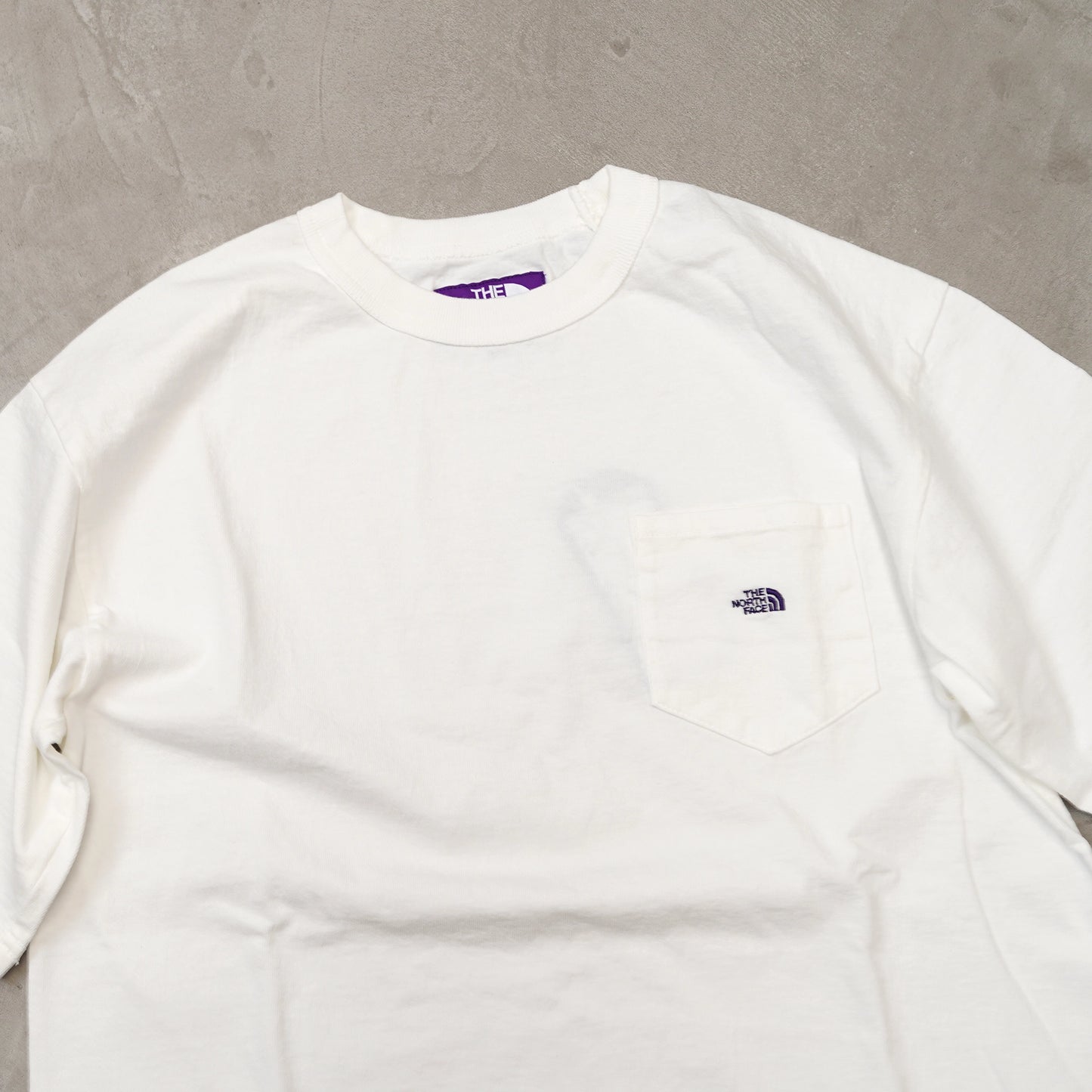 【THE NORTH FACE Purple Label】ノースフェイスパープルレーベル  men's 7oz Pocket Tee "Off White×Purple" ※ネコポス可