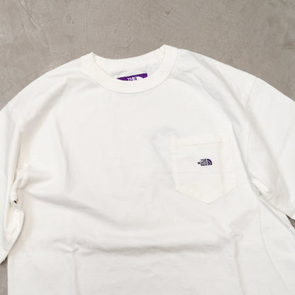 【THE NORTH FACE Purple Label】ノースフェイスパープルレーベル  men's 7oz Pocket Tee "Off White×Purple" ※ネコポス可