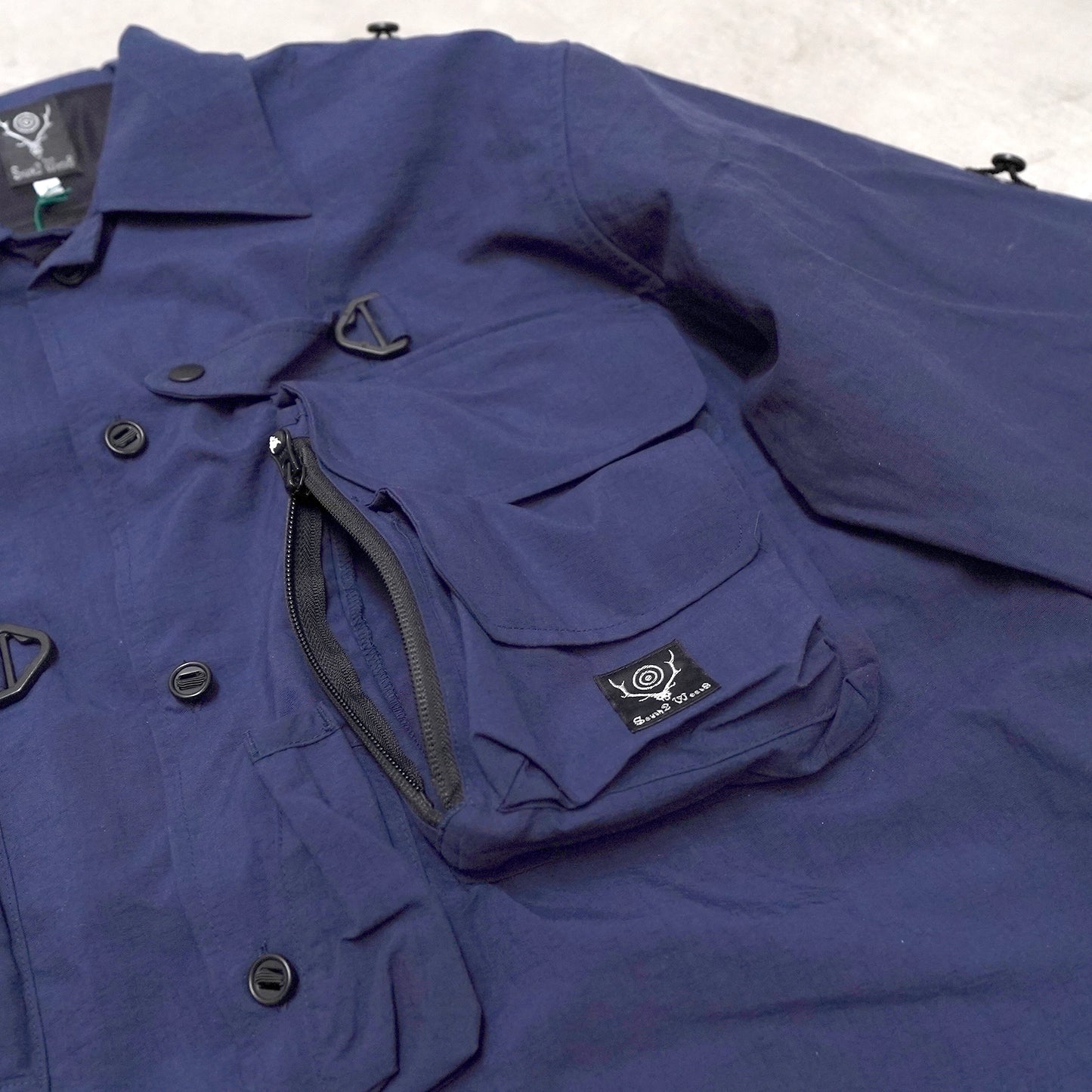 【South2 West8】サウスツーウエストエイト men's Tenkara Trout Shirt-Nylon Poplin "Navy"