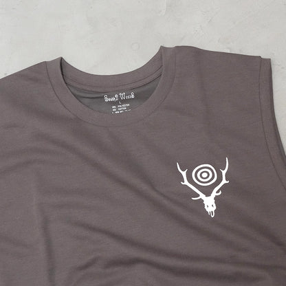 【South2 West8】サウスツーウエストエイト men's Sleeveless Crew Neck Tee - Skull & Target "3Color"