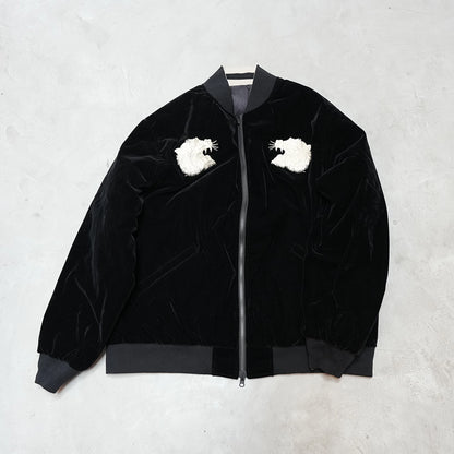 【TAION】タイオン unisex Japan Special Reversible Sukajan Down Jacket "Black×Silver×Beige"