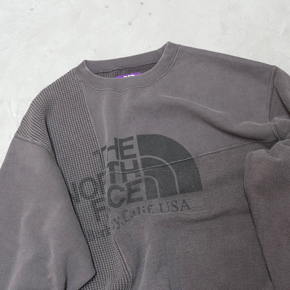 【THE NORTH FACE Purple Label】ノースフェイスパープルレーベル  men's Field Patchworked Crewneck Sweatshirt "Asphalt Gray"