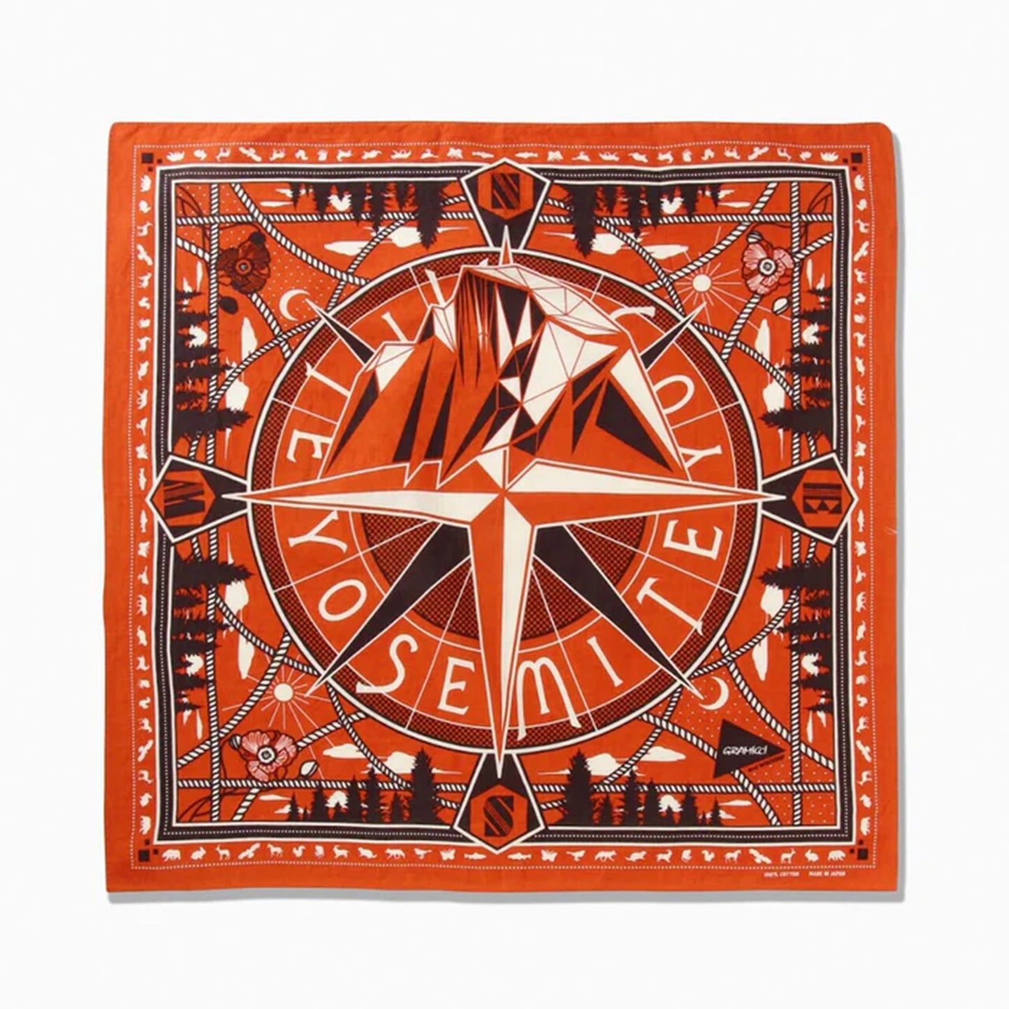 【and wander】アンドワンダー GRAMICCI×and wander yosemite graphic bandana "2Color" ※ネコポス可