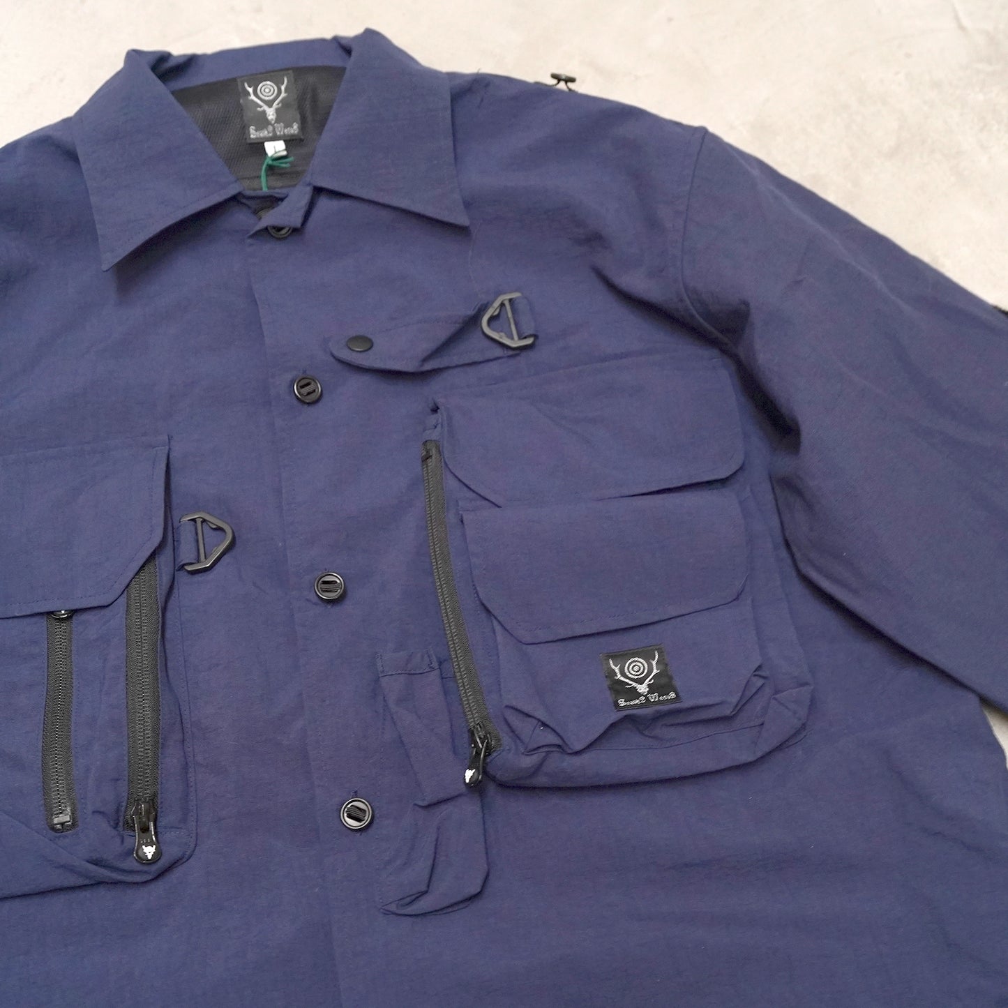 【South2 West8】サウスツーウエストエイト men's Tenkara Trout Shirt-Nylon Poplin "Navy"