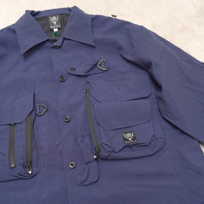 【South2 West8】サウスツーウエストエイト men's Tenkara Trout Shirt-Nylon Poplin "Navy"