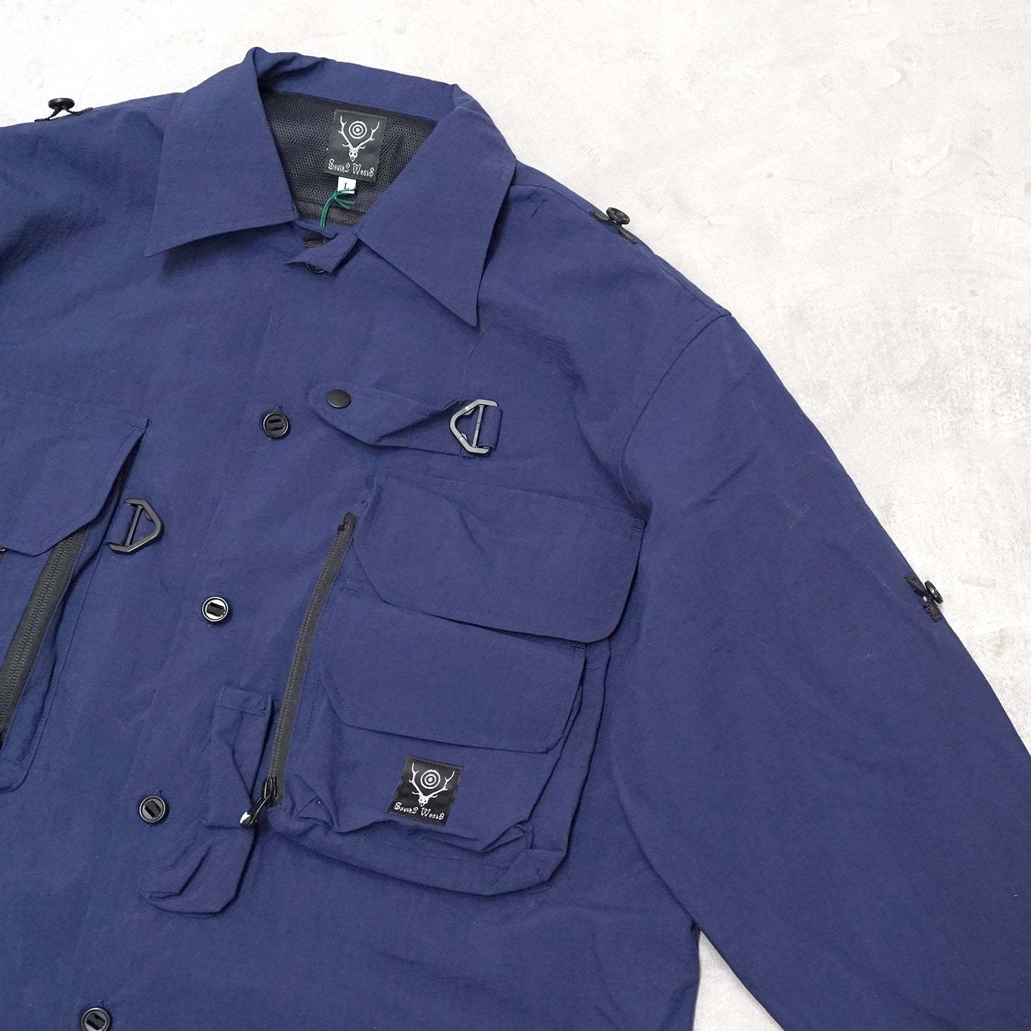 【South2 West8】サウスツーウエストエイト men's Tenkara Trout Shirt-Nylon Poplin "Navy"
