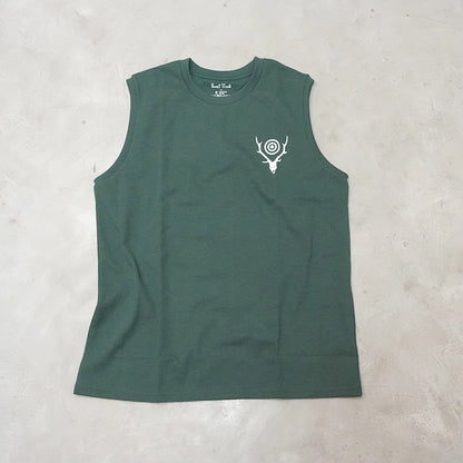 【South2 West8】サウスツーウエストエイト men's Sleeveless Crew Neck Tee - Skull & Target "3Color"