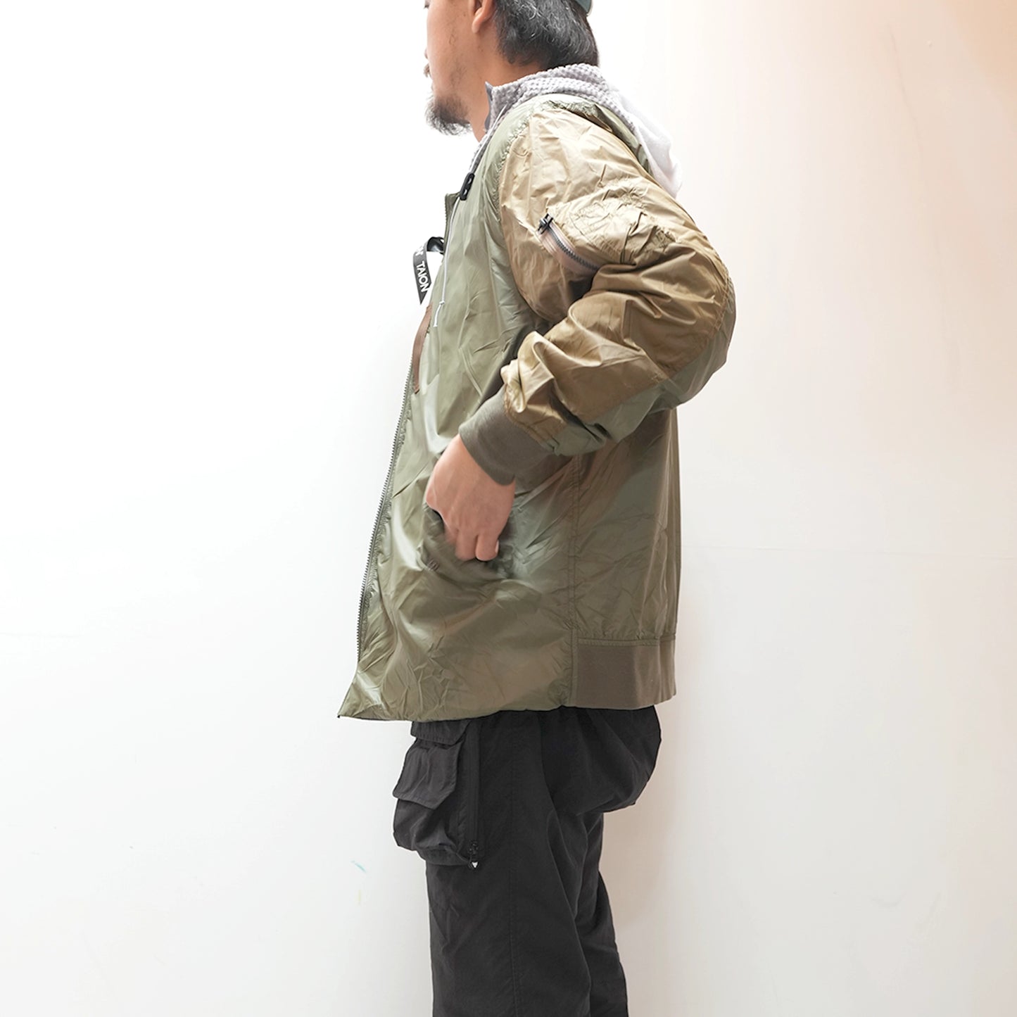 【TAION】タイオン unisex Japan Special Reversible MA-1 Down Jacket "Crzy Olive×Black"