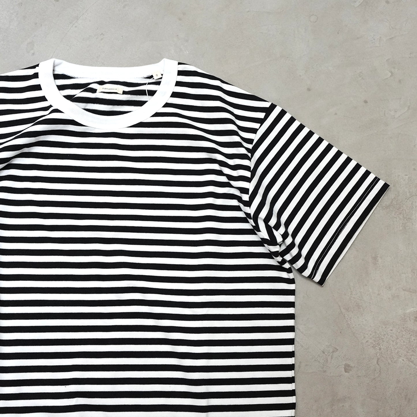【nanamica】ナナミカ women's COOLMAX Stripe Jersey Tee "BlackxWhite" ※ネコポス可