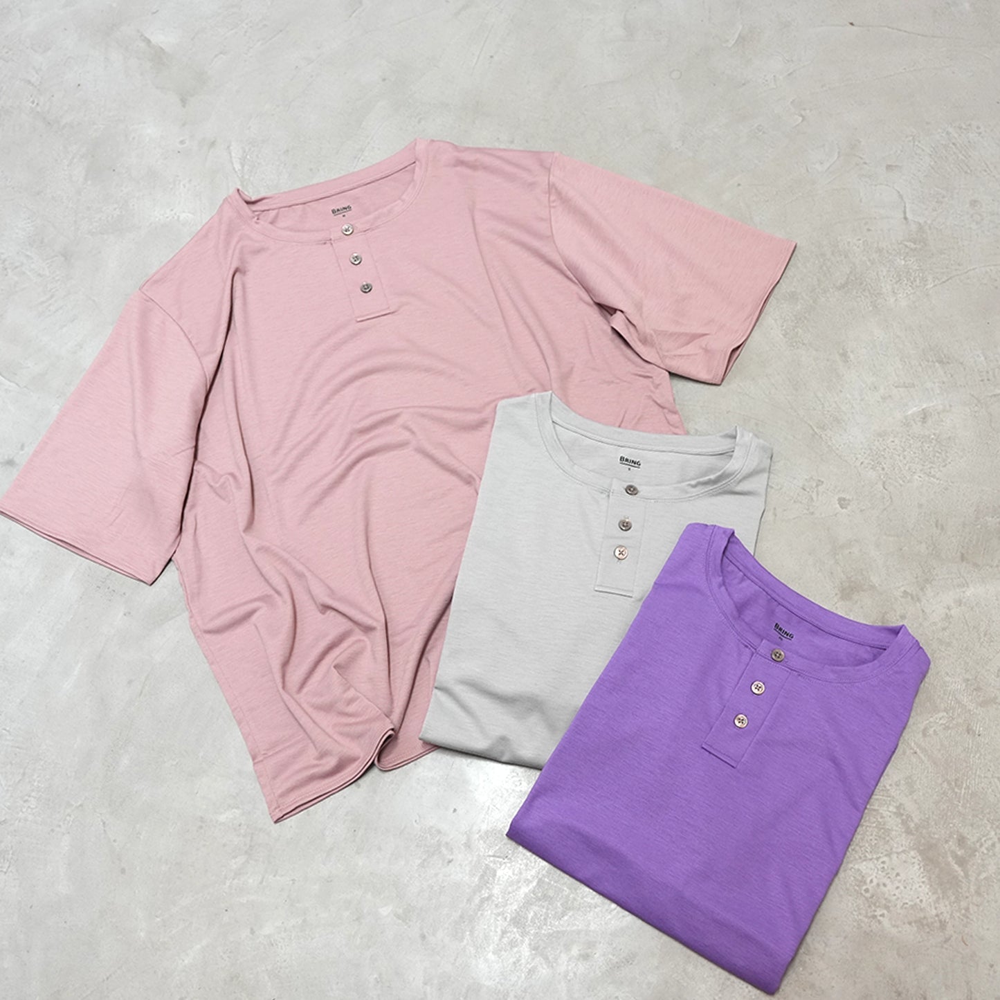 【BRING】ブリング unisex WUNDERWEAR Henry Neck T-shirt "3Color" ※ネコポス可