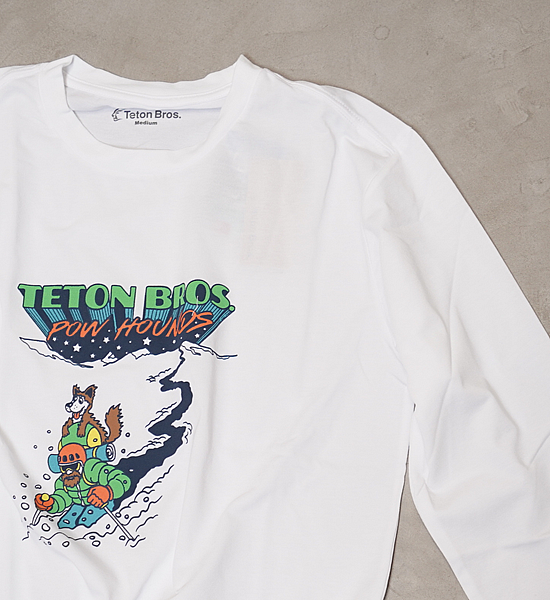 【Teton Bros】ティートンブロス men's TB Pow Hounds L/S Tee "White" ※ネコポス可