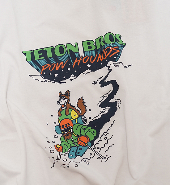 【Teton Bros】ティートンブロス men's TB Pow Hounds L/S Tee "White" ※ネコポス可