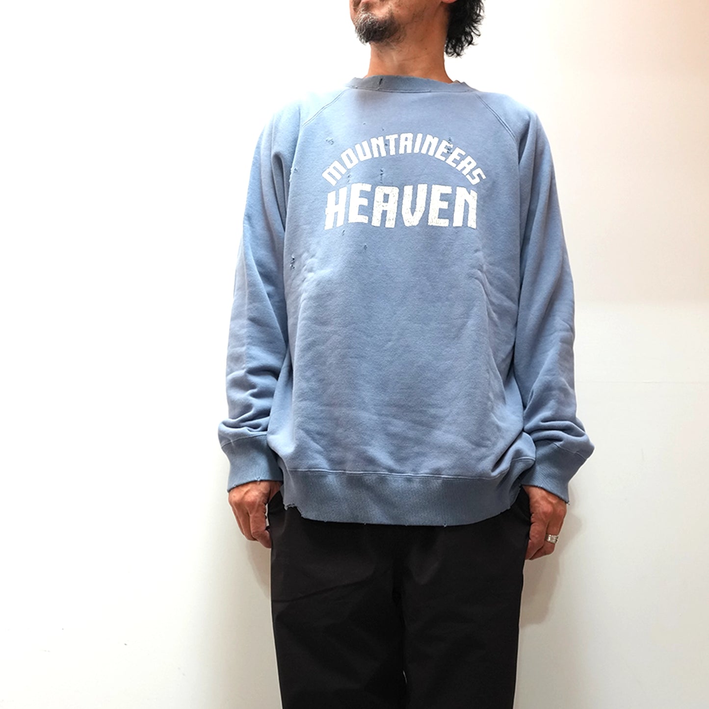 【Mountain Research】マウンテンリサーチ Damaged Sweat Crew "2Color"