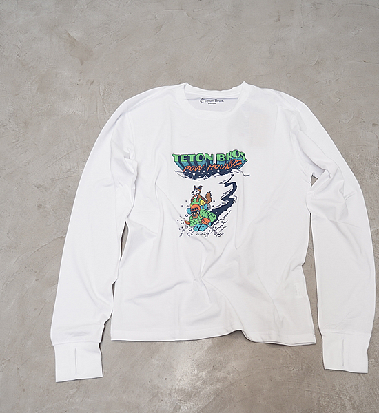 【Teton Bros】ティートンブロス men's TB Pow Hounds L/S Tee "White" ※ネコポス可