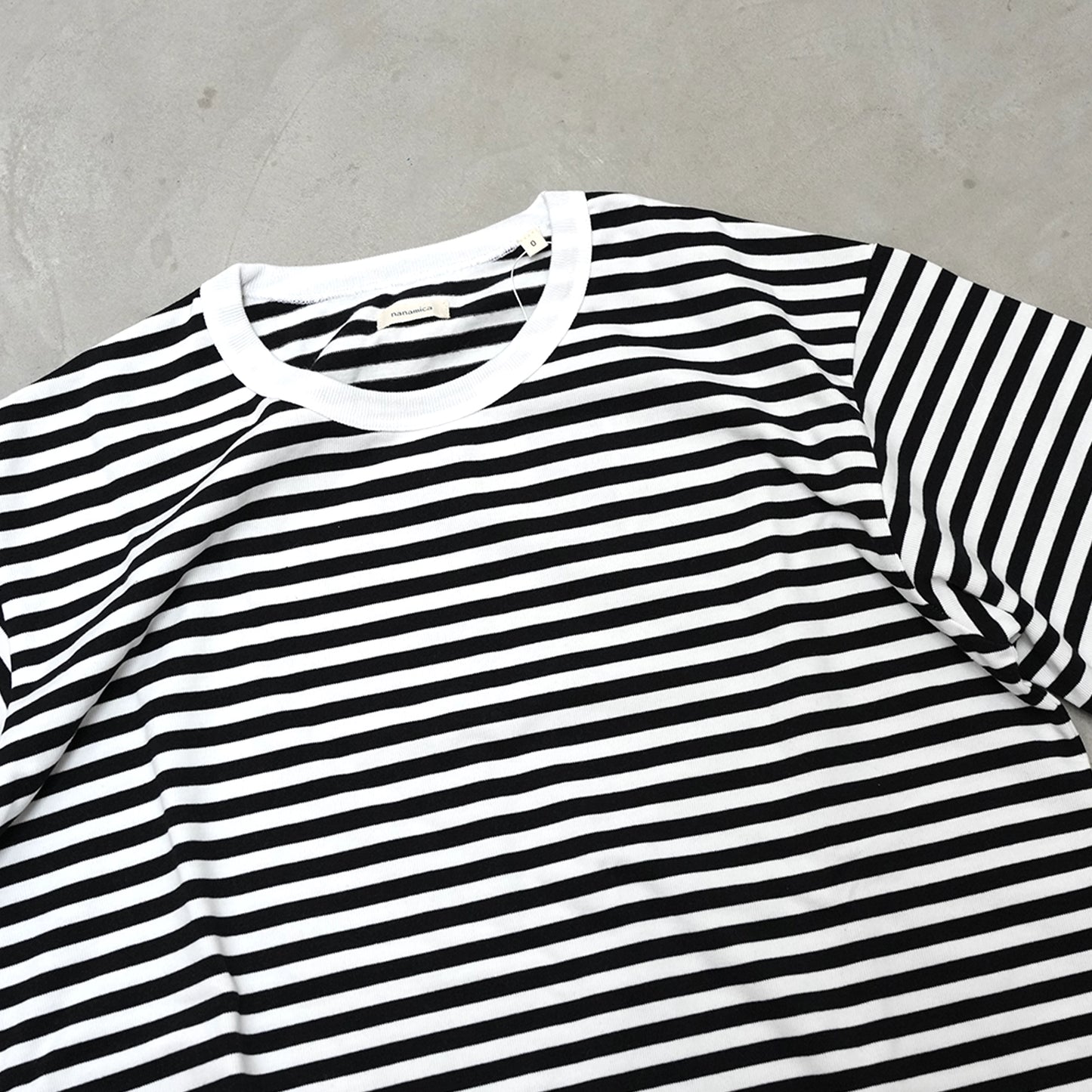 【nanamica】ナナミカ women's COOLMAX Stripe Jersey Tee "BlackxWhite" ※ネコポス可
