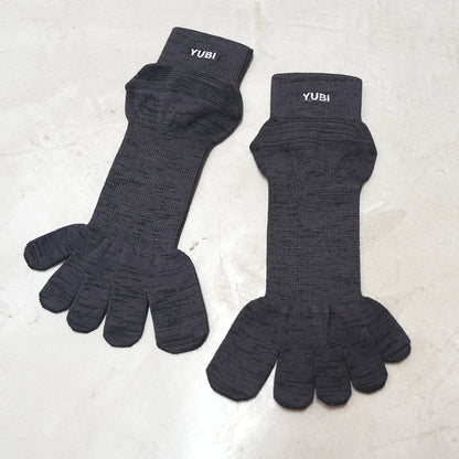 【YUBI SOCKS】 ユビソックス Toe Socks Quarter Crew Axio Wool "Black"