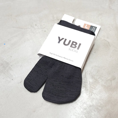 【YUBI SOCKS】 ユビソックス Tabi Quarter Crew Axio Wool "Black"