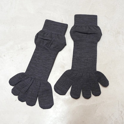 【YUBI SOCKS】 ユビソックス Toe Socks Quarter Crew Axio Wool "Black"